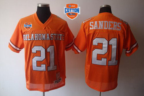 Barry Sanders Oklahoma State Cowboys orange Throwback jersey