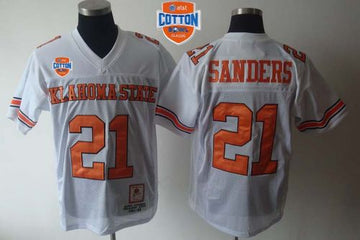 Barry Sanders Oklahoma State Cowboys white Throwback jersey