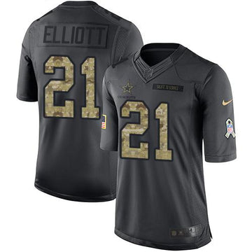 Ezekiel Elliott Dallas Cowboys black Salute To Service jersey