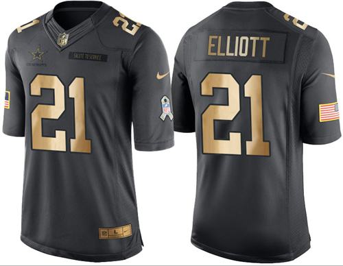 Ezekiel Elliott Dallas Cowboys black Salute To Service jersey