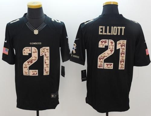Ezekiel Elliott Dallas Cowboys black Salute To Service jersey
