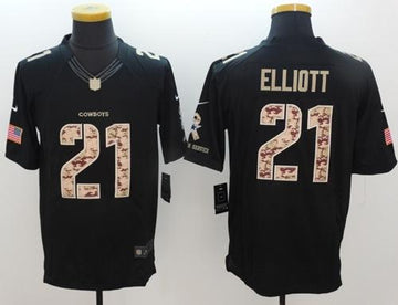 Ezekiel Elliott Dallas Cowboys black Salute To Service jersey