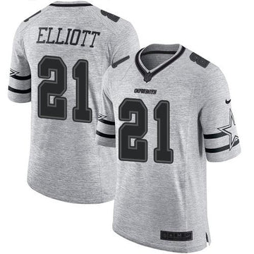 Ezekiel Elliott Dallas Cowboys gray jersey
