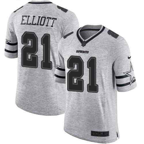 Ezekiel Elliott Dallas Cowboys gray jersey