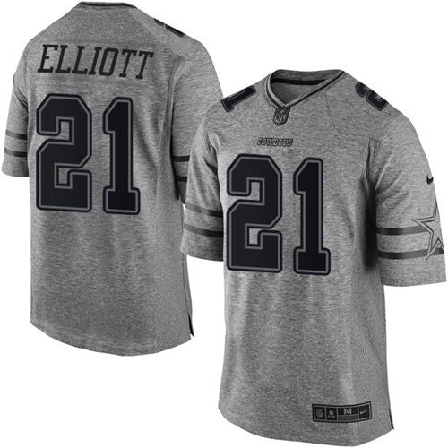 Ezekiel Elliott Dallas Cowboys gray jersey