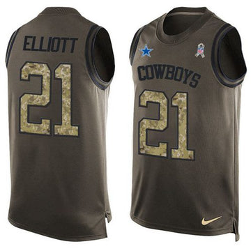 Ezekiel Elliott Dallas Cowboys green Salute To Service jersey