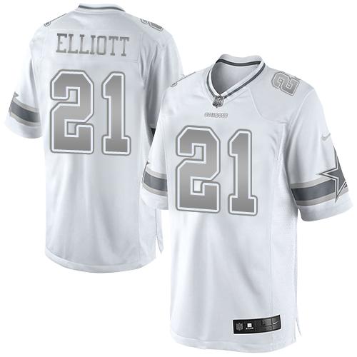 Ezekiel Elliott Dallas Cowboys white Platinum jersey