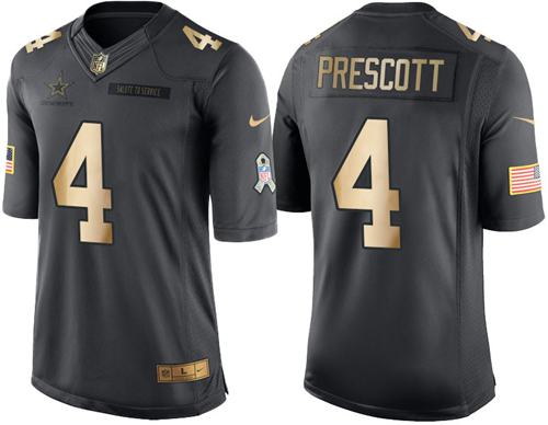 Dak Prescott Dallas Cowboys black Salute To Service jersey
