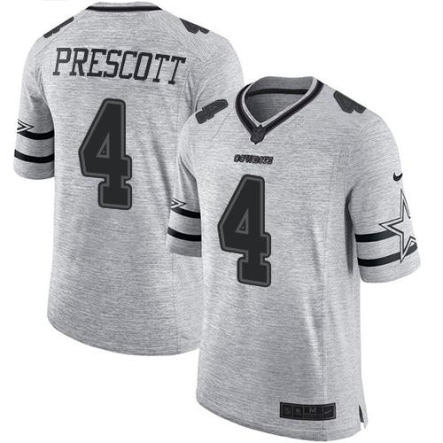 Dak Prescott Dallas Cowboys gray jersey