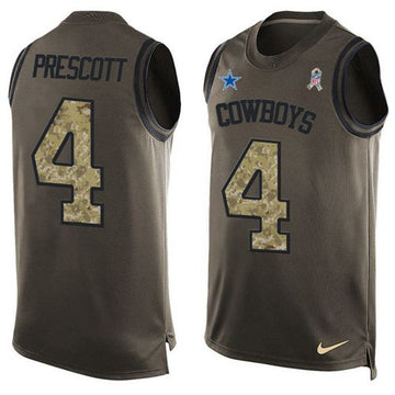 Dak Prescott Dallas Cowboys green Salute To Service jersey