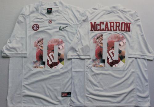 AJ McCarron Alabama Crimson Tide white Fashion jersey