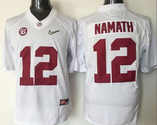 Joe Namath Alabama Crimson Tide white jersey