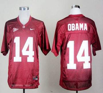Barack Obama Alabama Crimson Tide red jersey