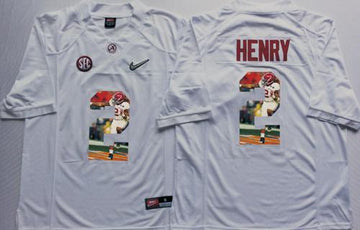 Derrick Henry Alabama Crimson Tide white Fashion jersey