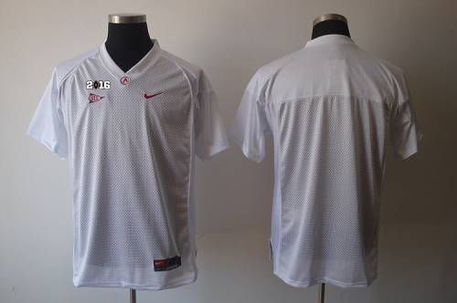 Custom Alabama Crimson Tide white jersey