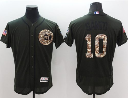 Ron Santo Chicago Cubs green Salute To Service jersey