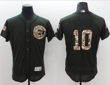 Ron Santo Chicago Cubs green Salute To Service jersey