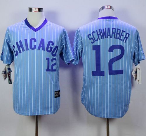 Kyle Schwarber Chicago Cubs blue Throwback jersey