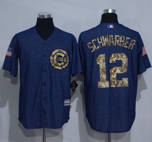 Kyle Schwarber Denim Chicago Cubs blue Salute To Service jersey