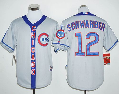 Kyle Schwarber Chicago Cubs grey Cooperstown jersey