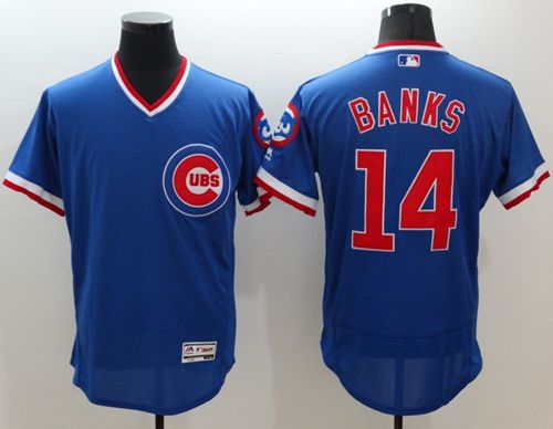 Ernie Banks Chicago Cubs blue Authentic jersey