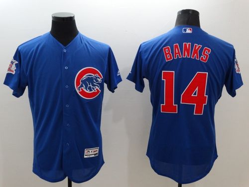 Ernie Banks Chicago Cubs blue Authentic jersey