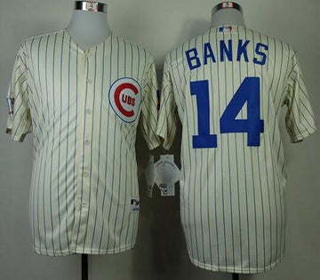 Ernie Banks Chicago Cubs cream jersey