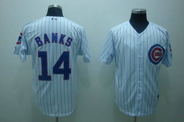 Ernie Banks Chicago Cubs white jersey