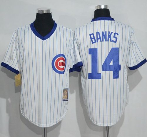 Ernie Banks Chicago Cubs white Cooperstown jersey