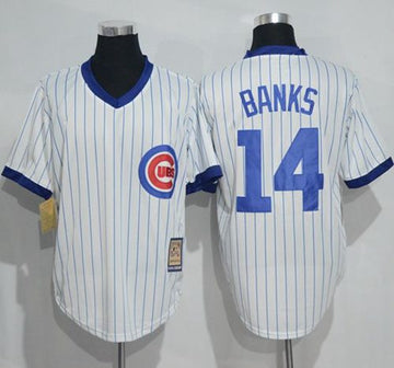 Ernie Banks Chicago Cubs white Cooperstown jersey