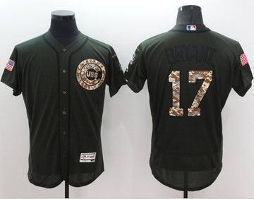 Kris Bryant Chicago Cubs green Salute To Service jersey