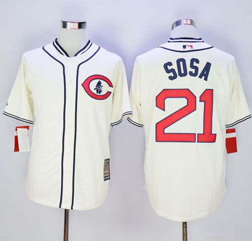 Sammy Sosa Chicago Cubs cream jersey