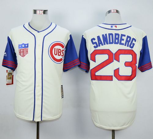 Ryne Sandberg Chicago Cubs cream-blue jersey