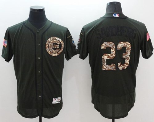 Ryne Sandberg Chicago Cubs green Salute To Service jersey