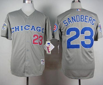 Ryne Sandberg Chicago Cubs grey jersey