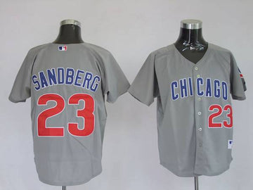 Ryne Sandberg Chicago Cubs grey jersey