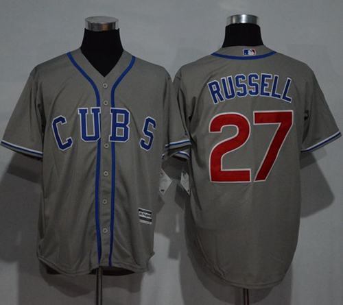 Addison Russell Chicago Cubs grey Alternate jersey