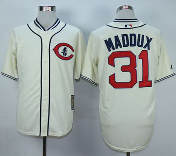 Greg Maddux Chicago Cubs cream jersey