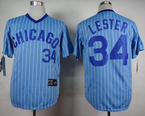 Jon Lester Chicago Cubs blue Throwback jersey