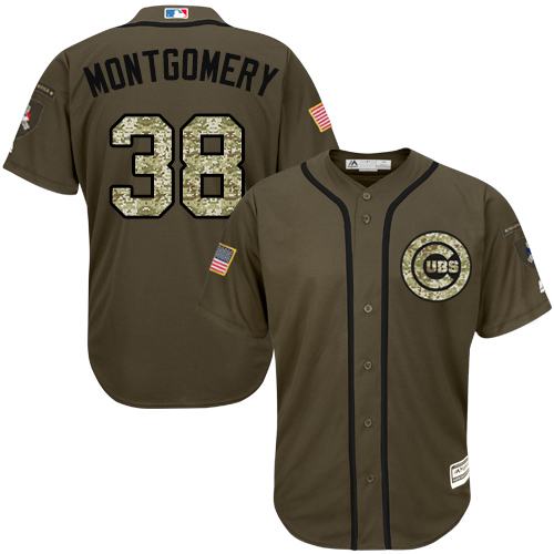 Mike Montgomery Chicago Cubs green Salute To Service jersey