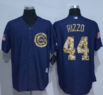 Anthony Rizzo Denim Chicago Cubs blue Salute To Service jersey