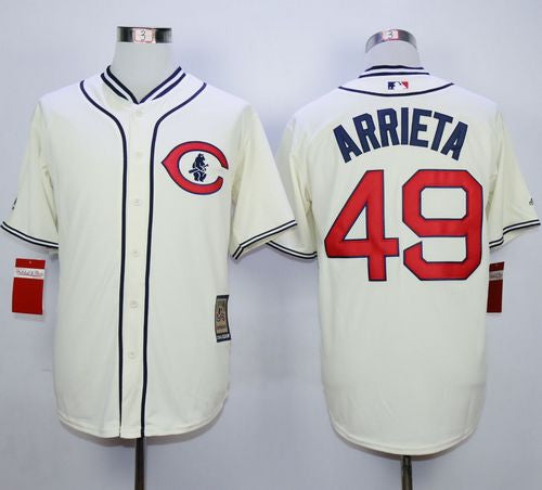 Jake Arrieta Chicago Cubs cream jersey