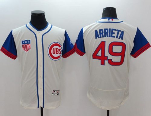Jake Arrieta Chicago Cubs cream-blue Authentic jersey