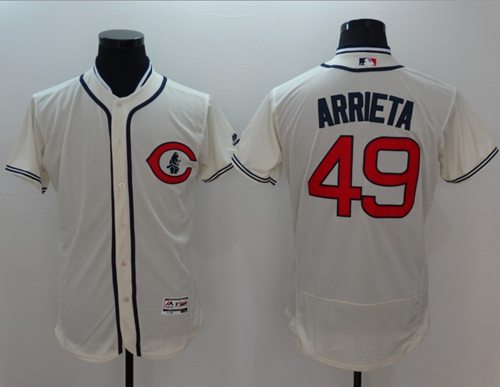 Jake Arrieta Chicago Cubs cream Authentic jersey