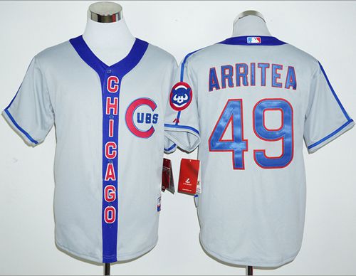 Jake Arrieta Chicago Cubs grey Cooperstown jersey
