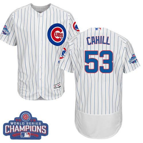 Trevor Cahill Chicago Cubs white Authentic jersey