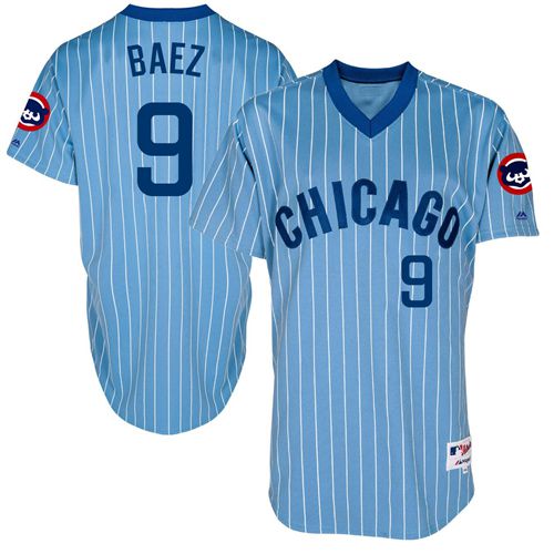 Javier Baez Chicago Cubs blue Throwback jersey