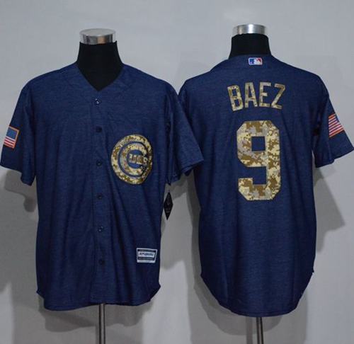 Javier Baez Denim Chicago Cubs blue Salute To Service jersey