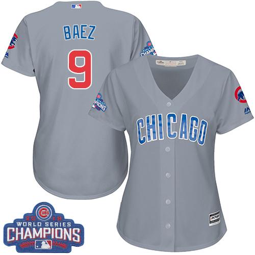 Javier Baez Chicago Cubs grey Road jersey