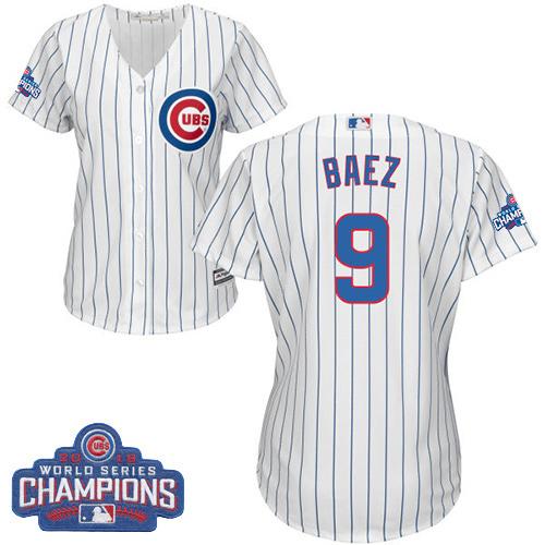 Javier Baez Chicago Cubs white Home jersey